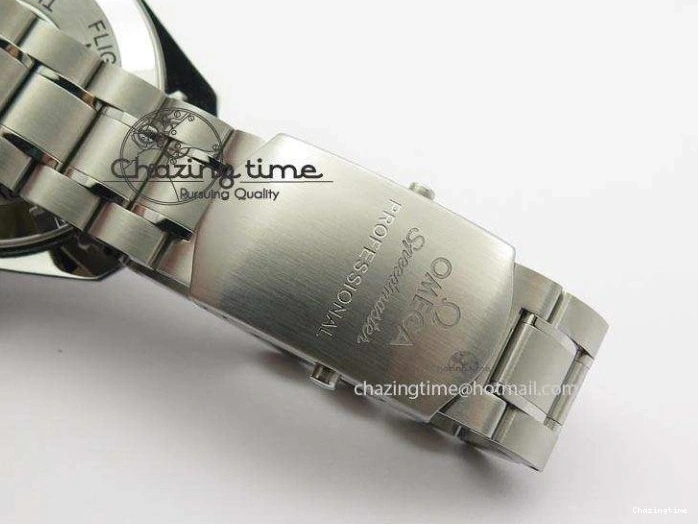 0315 Effortless Speedmaster Apollo 11 On SS Bracelet Manual Winding Chrono Movement 8225